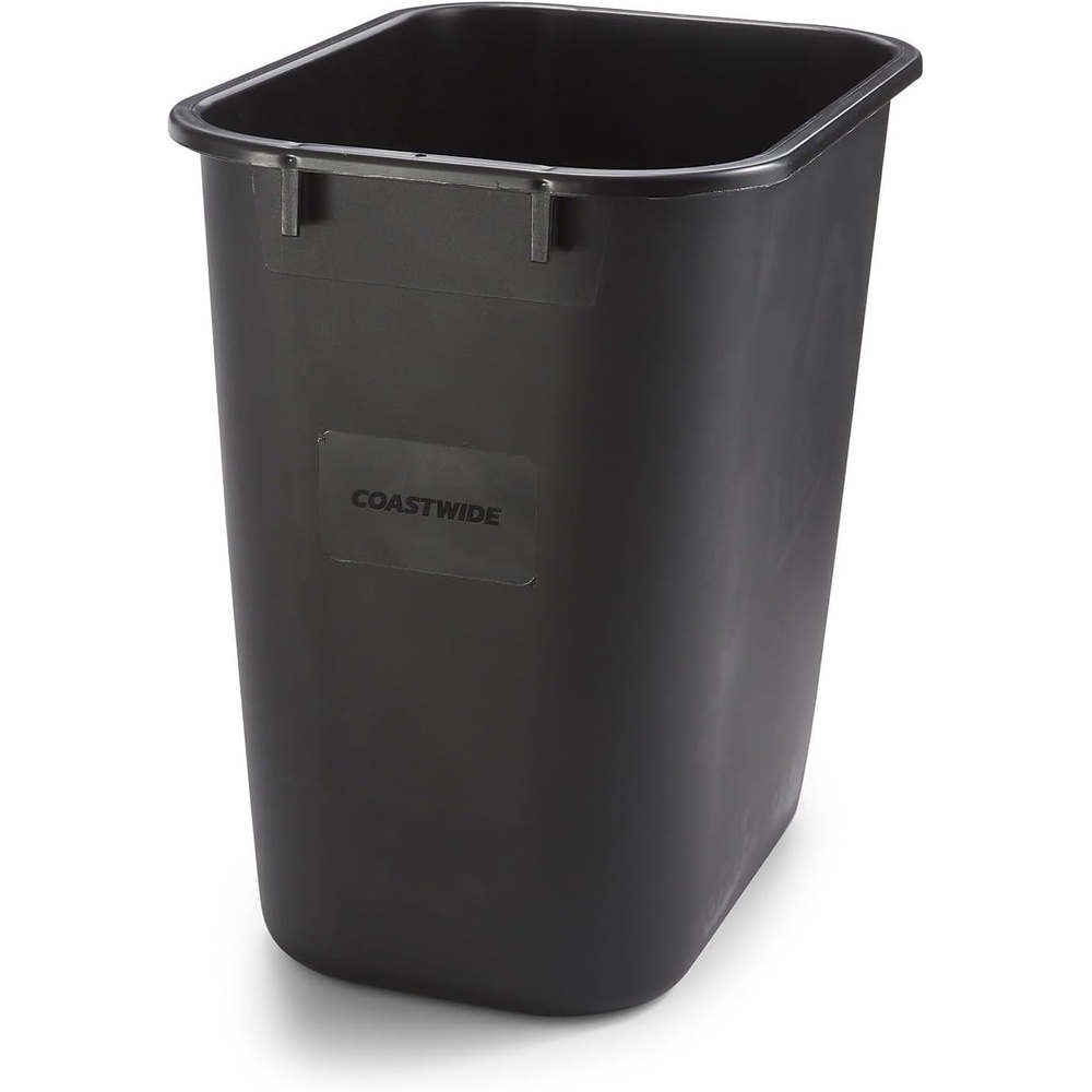 image:imageCOASTWIDE Professional Indoor Trash Can Without Lid Black Soft Molded Plastic 7 Gallon CW56429Black
