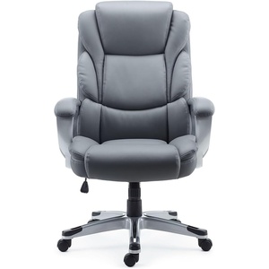 image:imageSTAPLES Sorina Bonded Leather Chair  Adjustable Office Chair with Plush Padding Provides Lumbar Arm and Head Support Perfect Desk Chair for The Modern OfficeGrey