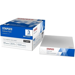 image:imageStaples Multipurpose Copy Printer Paper 20 lb 85 x 11 Inches 10 Reams 94 Bright White1 500 Sheets