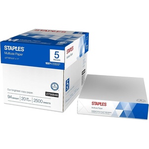 image:imageStaples Multipurpose Copy Printer Paper 20 lb 85 x 11 Inches 10 Reams 94 Bright White2 500 Sheets