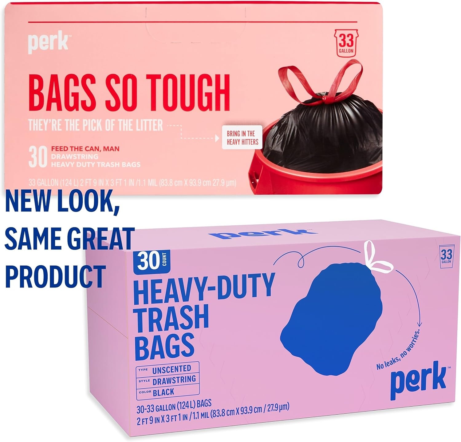 image:imagePERK Clear 10 Gallon Kitchen Trash Bag 24inch x 24inch High Density 036 mil 300 BagsBox33 Gallon