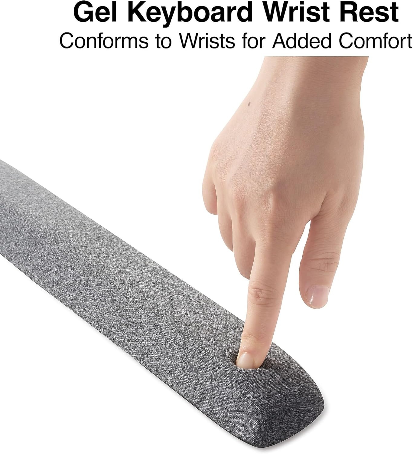 image:imageSTAPLES Ergonomic Gel Keyboard Wrist Rest NonSlip Base Soft Wrist Support Cushion for Easy Typing FullSize Keyboards Gray Comfortable for Office Home amp Computer WorkGray