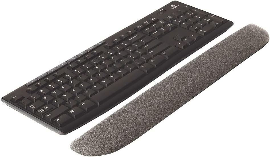 image:imageSTAPLES Ergonomic Gel Keyboard Wrist Rest NonSlip Base Soft Wrist Support Cushion for Easy Typing FullSize Keyboards Gray Comfortable for Office Home amp Computer WorkGray