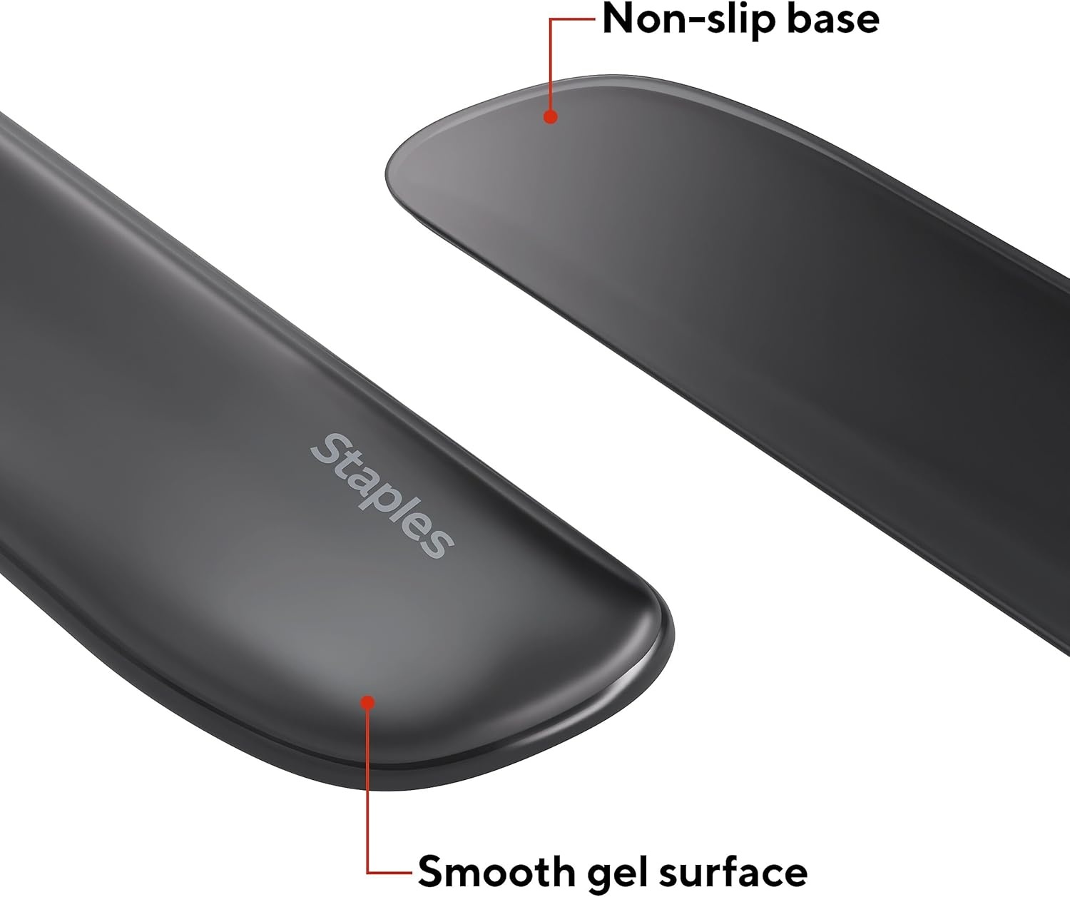 image:imageSTAPLES Gel Keyboard Wrist Rest Ergonomic NonSlip Wrist Support Cushion for Comfortable Typing Durable GelFilled Design Black CrystalBlack