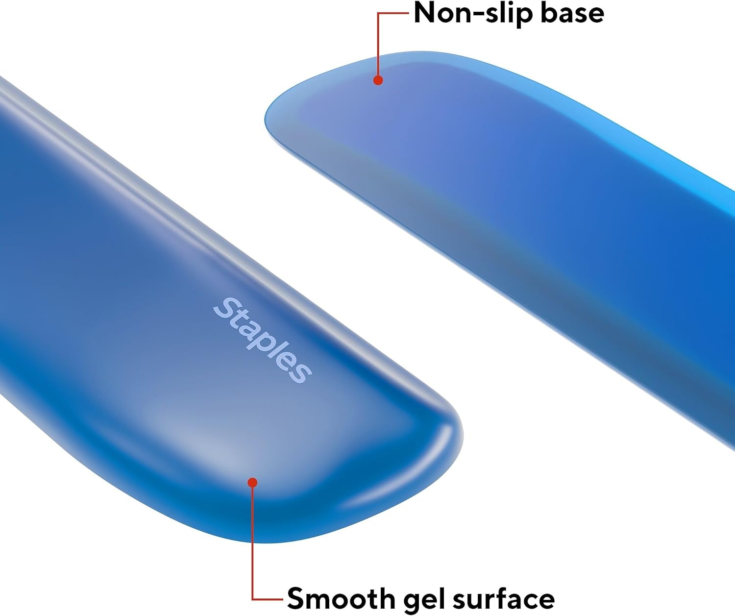 image:imageSTAPLES Gel Keyboard Wrist Rest Ergonomic NonSlip Wrist Support Cushion for Comfortable Typing Durable GelFilled Design Black CrystalBlue