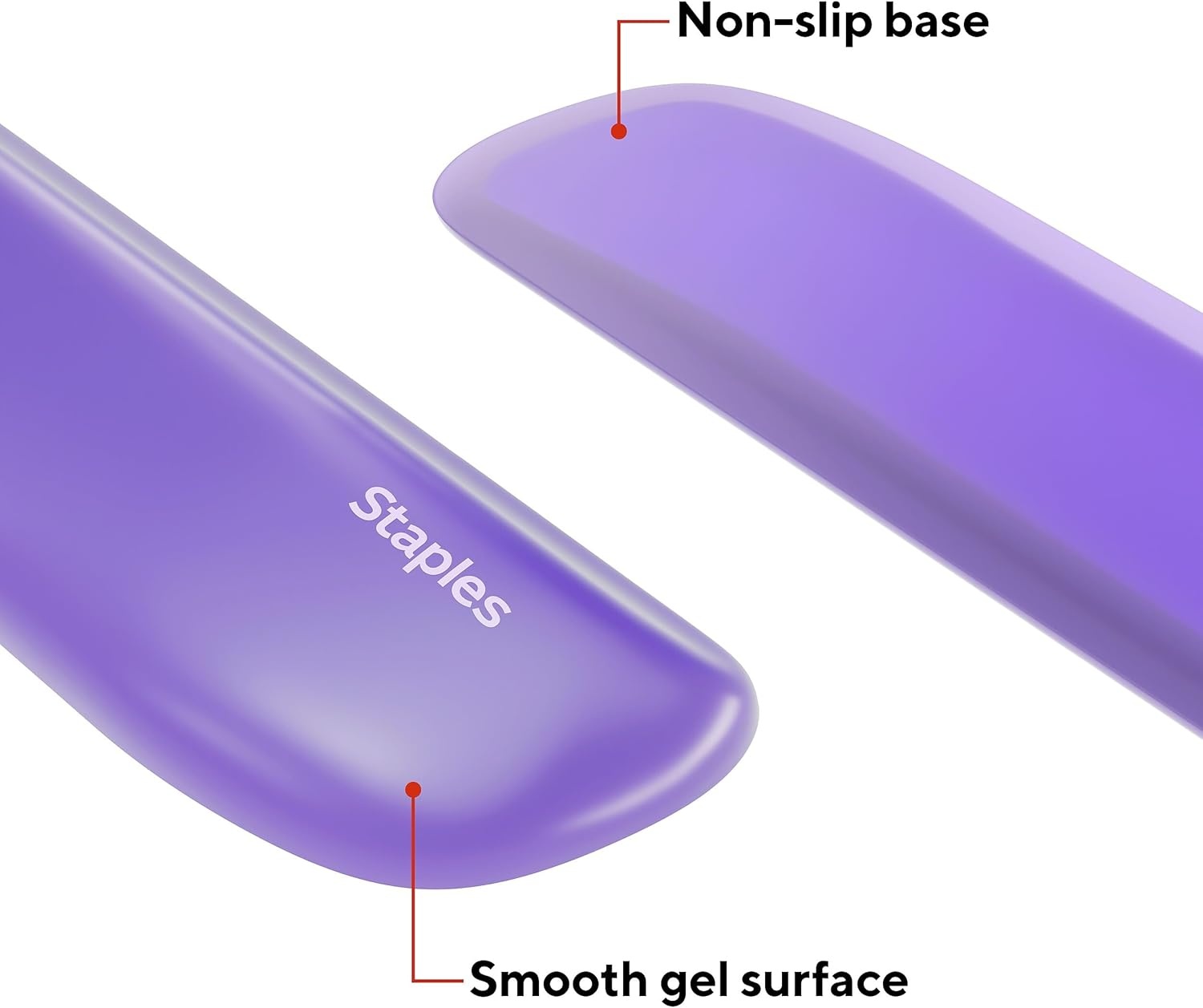 image:imageSTAPLES Gel Keyboard Wrist Rest Ergonomic NonSlip Wrist Support Cushion for Comfortable Typing Durable GelFilled Design Black CrystalPurple