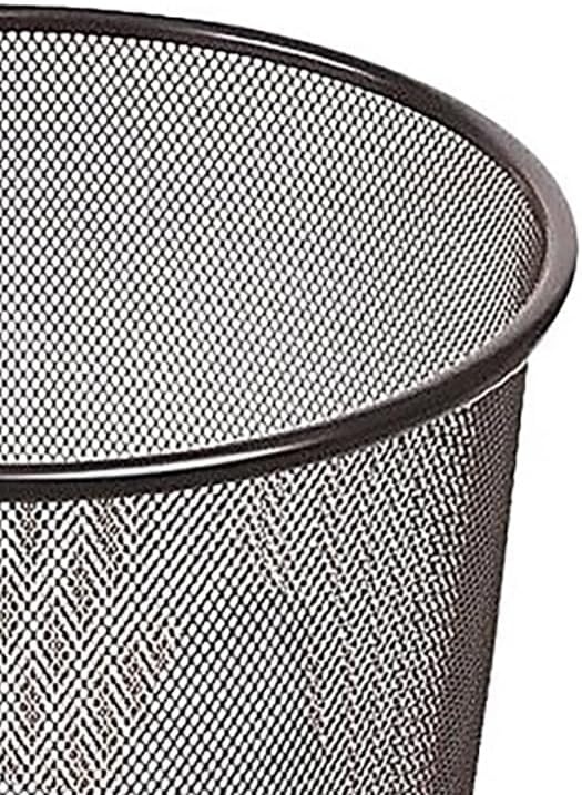image:imageSTAPLES Indoor Black Trash Can Without Lid Steel Mesh 5 Gallon Capacity