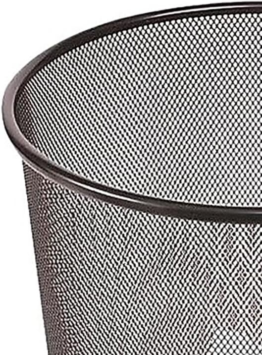 image:imageSTAPLES Indoor Black Trash Can Without Lid Steel Mesh 5 Gallon Capacity