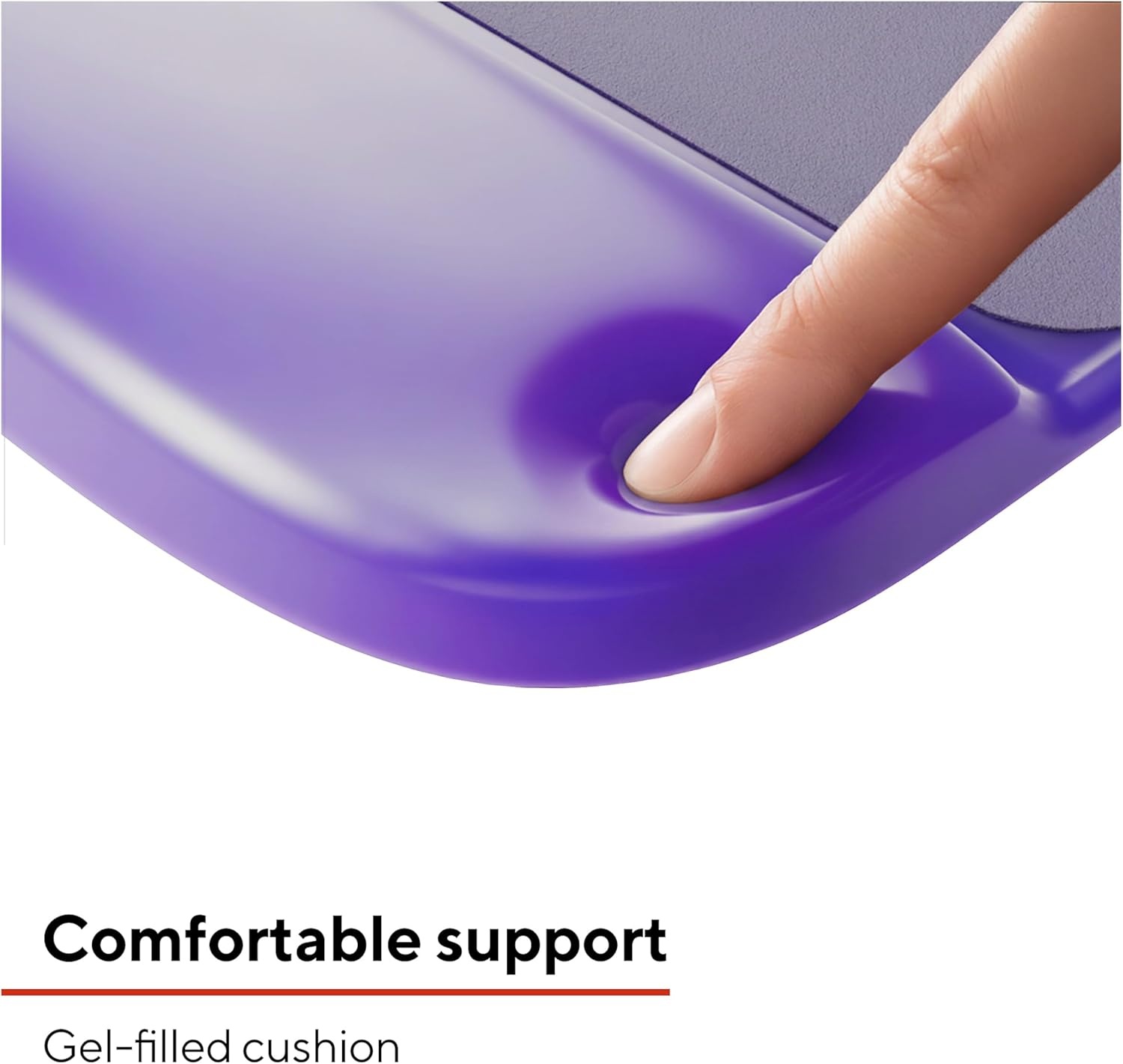 image:imageSTAPLES Mouse Pad with Gel Wrist Rest Ergonomic NonSlip Base Soft Wrist Support for Comfortable Typing amp Precise Mouse Control Black CrystalPurple