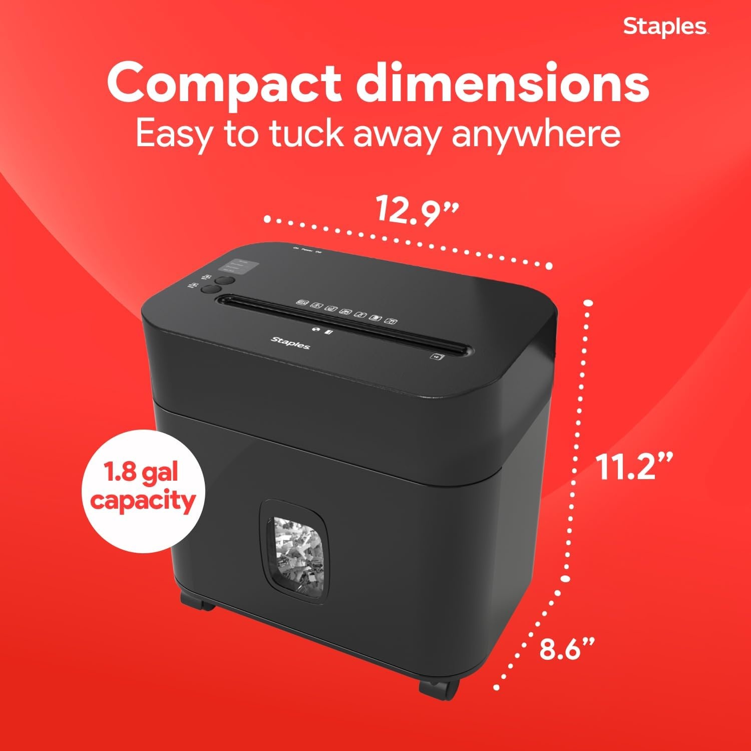image:imageStaples 20Sheet MicroCut Paper Shredder HighSecurity Document amp Credit Card Shredding for Offices Black12 Sheet Wide