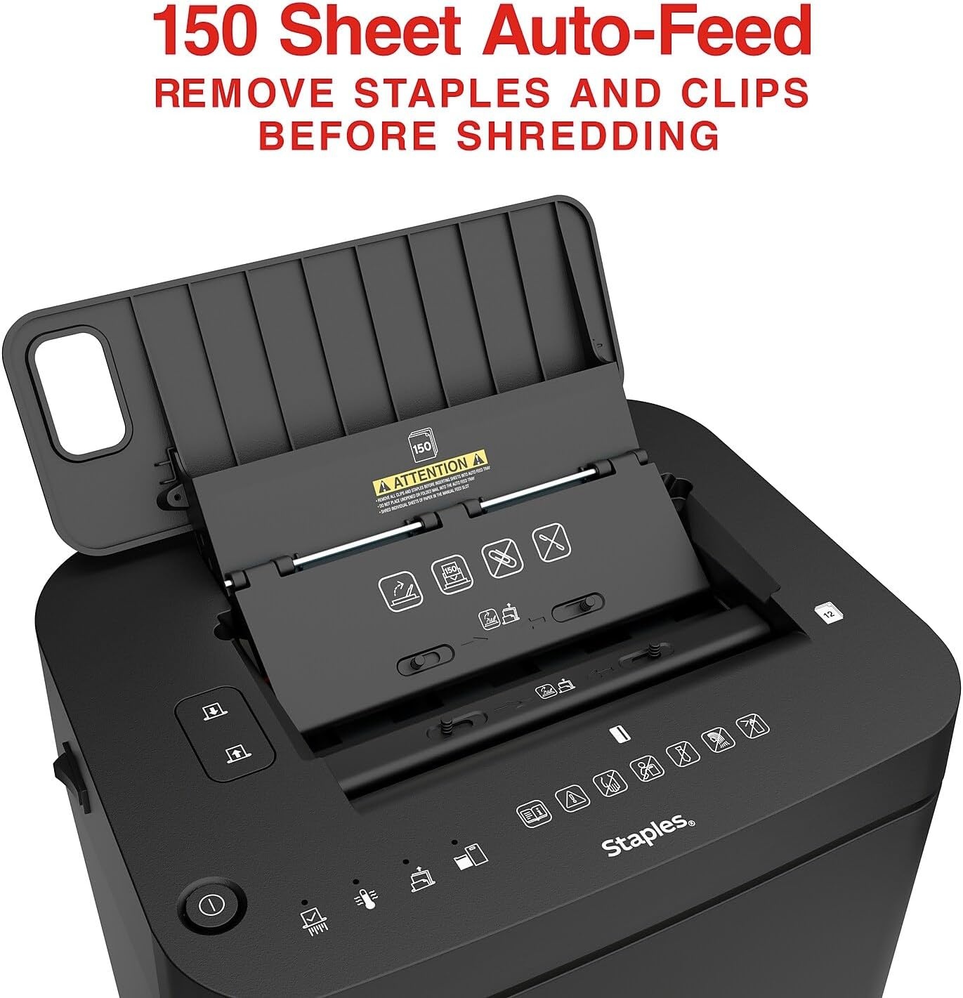 image:imageStaples 20Sheet MicroCut Paper Shredder HighSecurity Document amp Credit Card Shredding for Offices Black150 Sheet