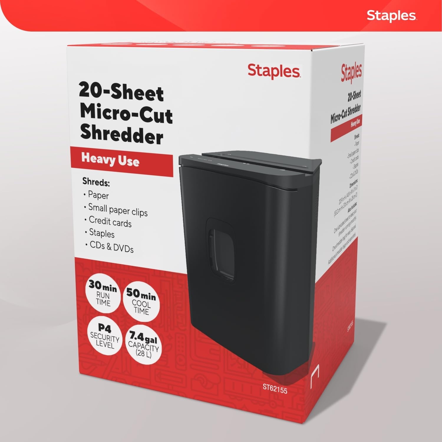 image:imageStaples 20Sheet MicroCut Paper Shredder HighSecurity Document amp Credit Card Shredding for Offices Black20 Sheet