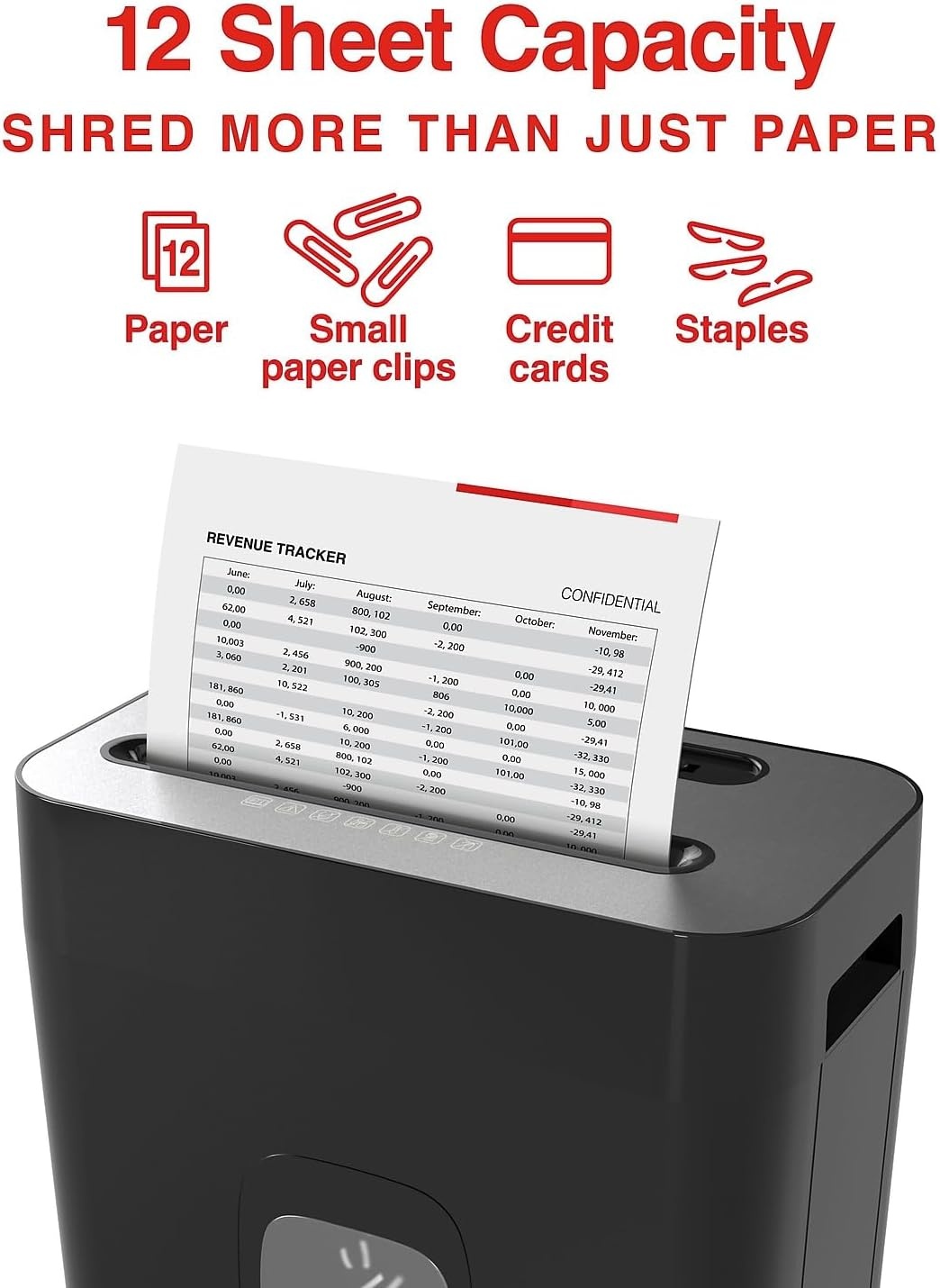 image:imageStaples 8Sheet CrossCut Paper Shredder AntiJam Shreds PaperCredit CardsStaples for Office amp Home Use with 36 Gallon Bin Black12 Sheet