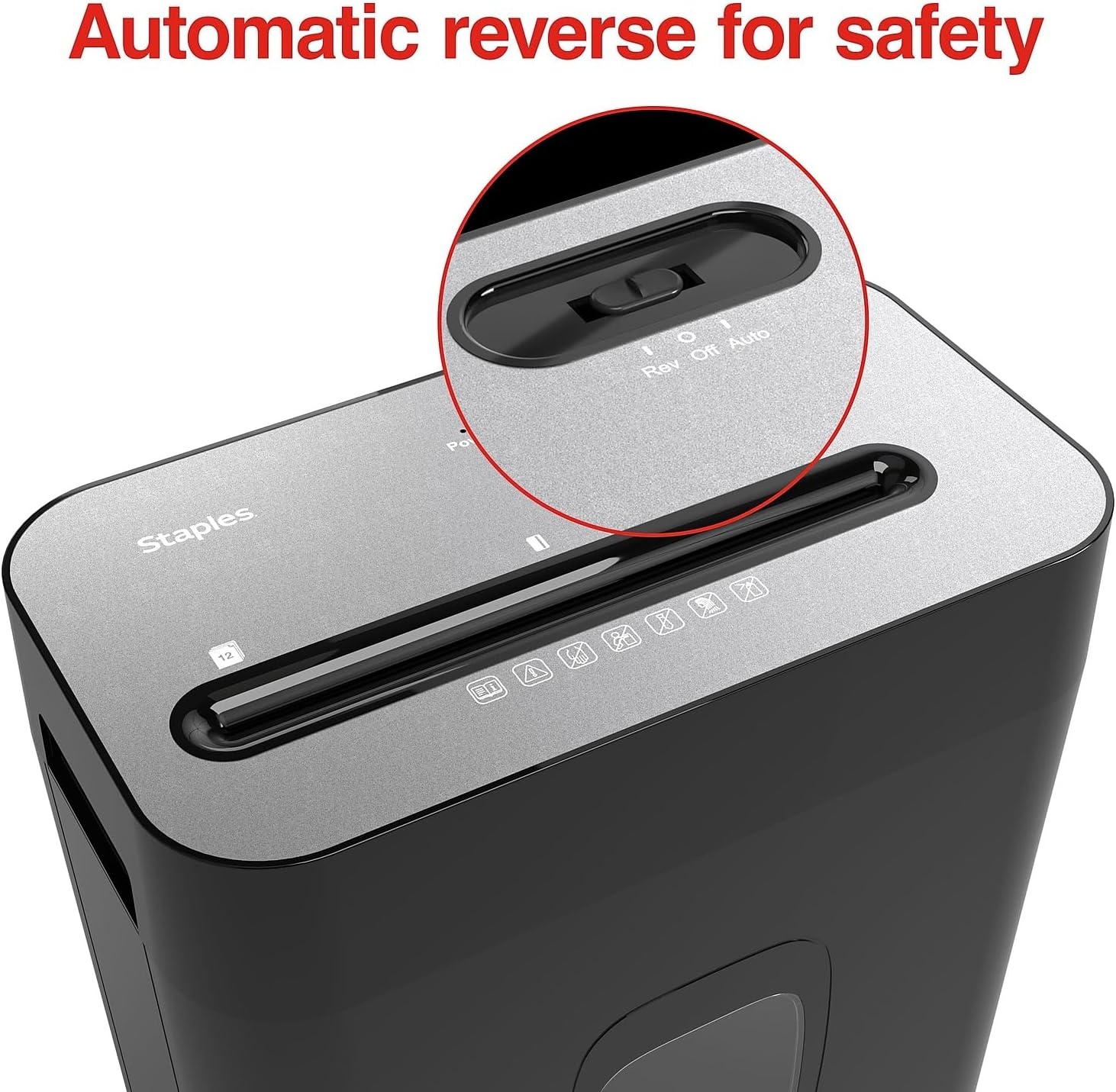 image:imageStaples 8Sheet CrossCut Paper Shredder AntiJam Shreds PaperCredit CardsStaples for Office amp Home Use with 36 Gallon Bin Black12 Sheet
