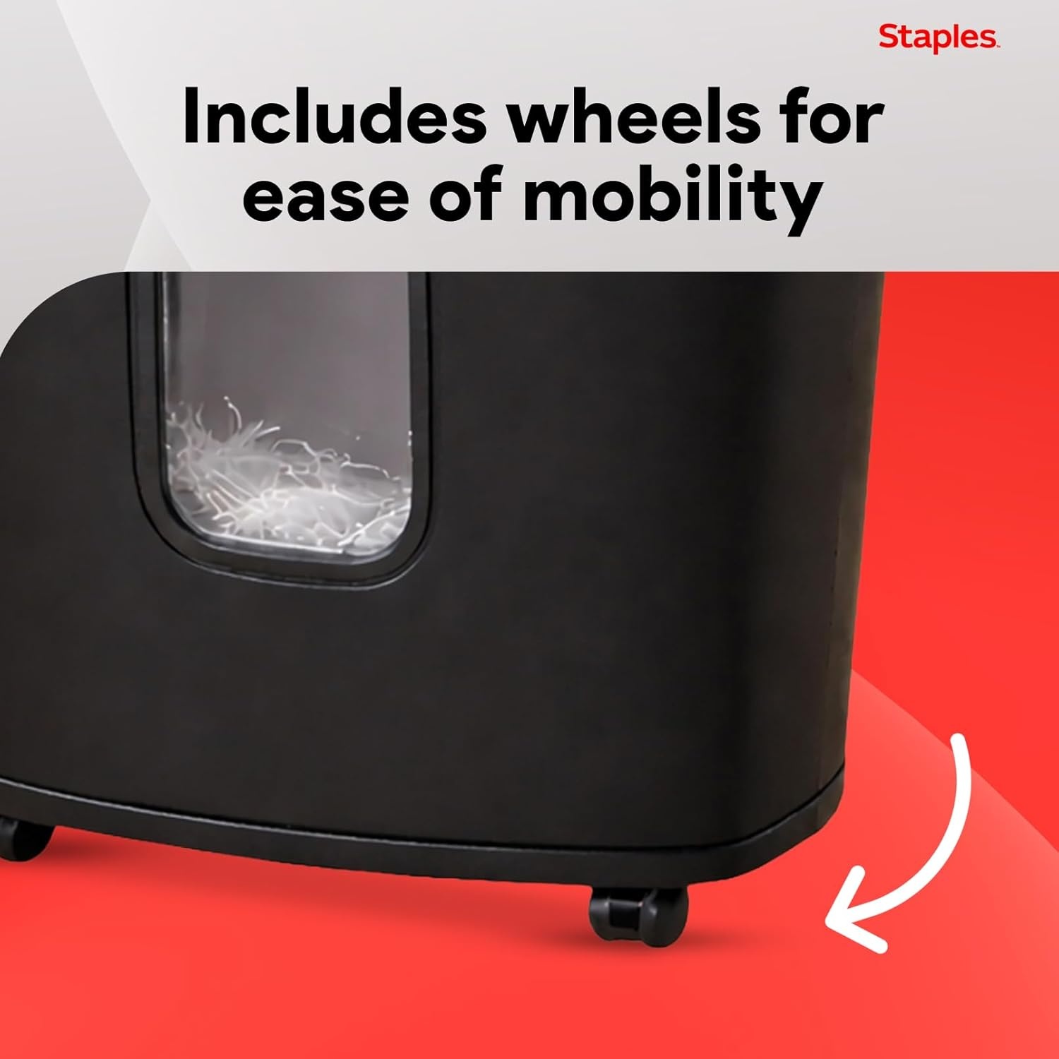 image:imageStaples 8Sheet CrossCut Paper Shredder AntiJam Shreds PaperCredit CardsStaples for Office amp Home Use with 36 Gallon Bin Black15 Sheet