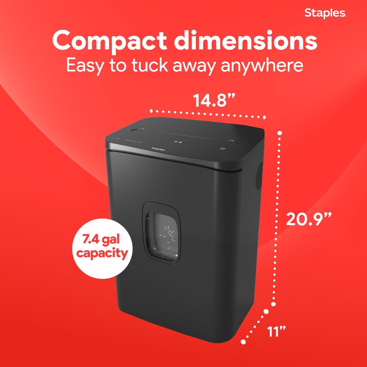 image:imageStaples 8Sheet CrossCut Paper Shredder AntiJam Shreds PaperCredit CardsStaples for Office amp Home Use with 36 Gallon Bin Black24 Sheet