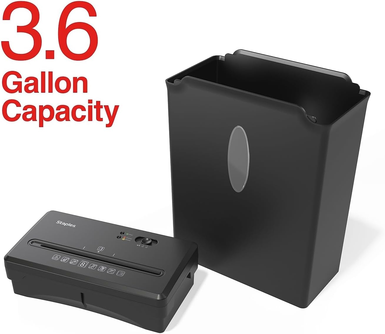 image:imageStaples 8Sheet CrossCut Paper Shredder AntiJam Shreds PaperCredit CardsStaples for Office amp Home Use with 36 Gallon Bin Black8 Sheet