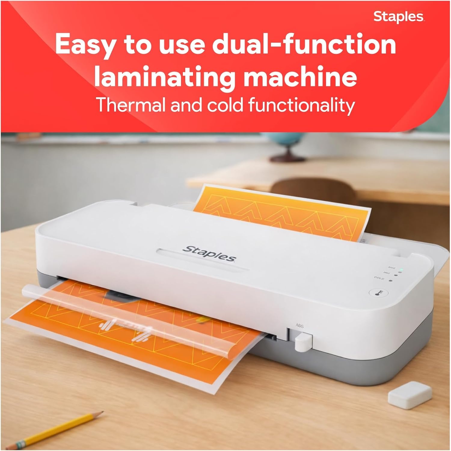 image:imageStaples 9inch Thermal amp Cold Laminator Versatile Laminating Machine for Home School amp Office WhiteGray