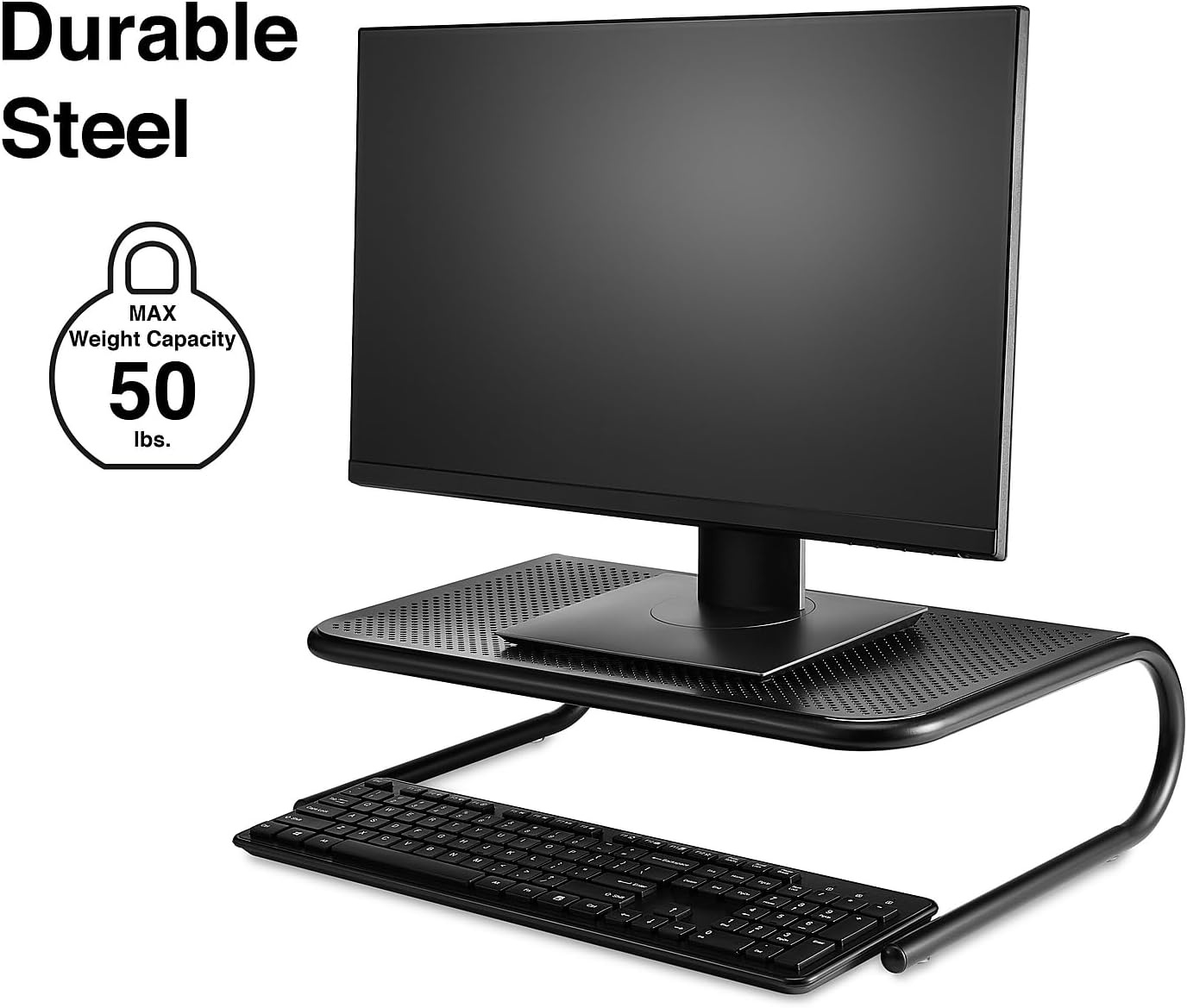 image:imageStaples Large Monitor Riser for up to 46 MonitorTV Black Desktop Stand for Ergonomic Viewing amp Storage 2Pack