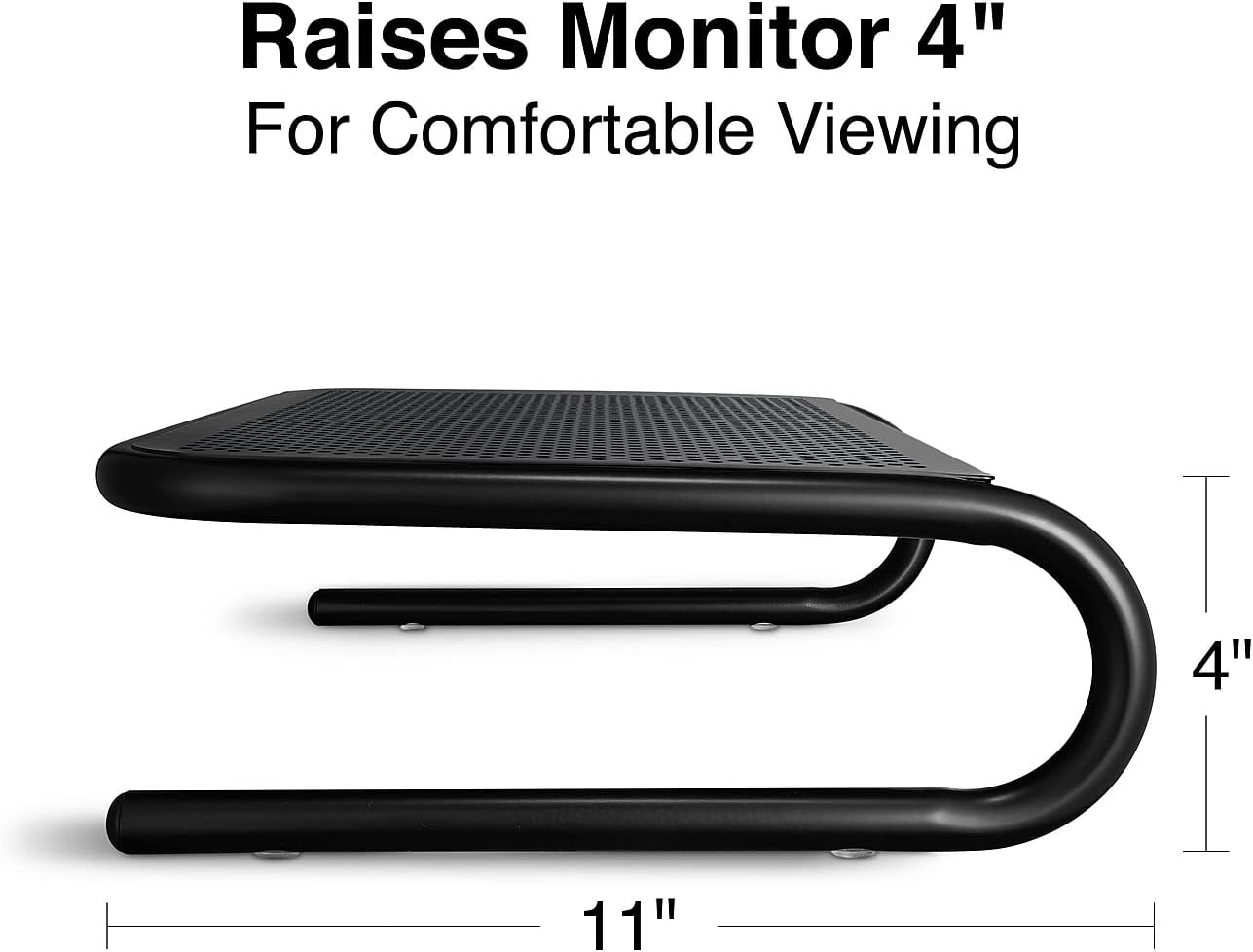 image:imageStaples Standard Monitor Stand Black Desktop Riser for Ergonomic Viewing with UnderDesk Storage 2Pack