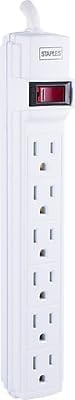 image:imageStaples TECH 6Outlet Power Strip 3 ft Extension Cord for Home Office amp Dorm Room Use White 3Pack3 Pack