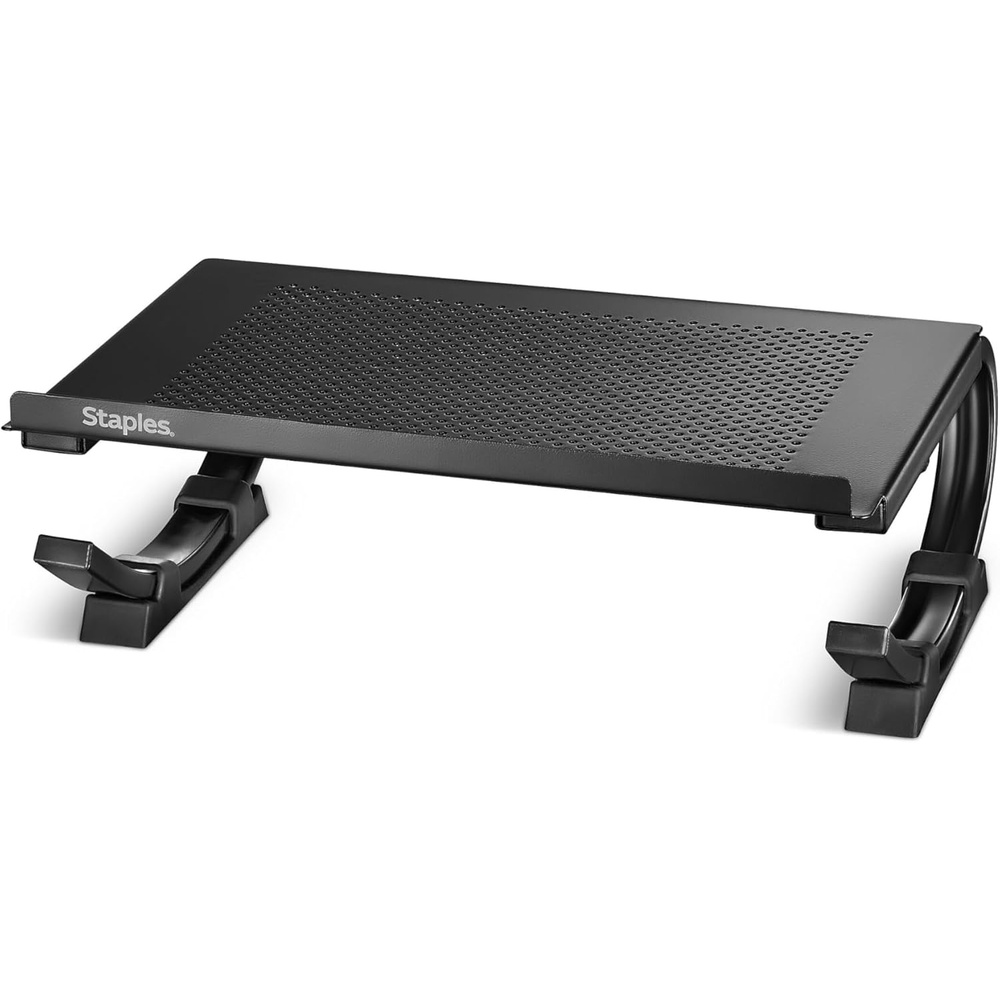 image:imageSTAPLES Adjustable Steel Laptop Stand Ergonomic Curved Desktop Riser for Laptops amp Notebooks