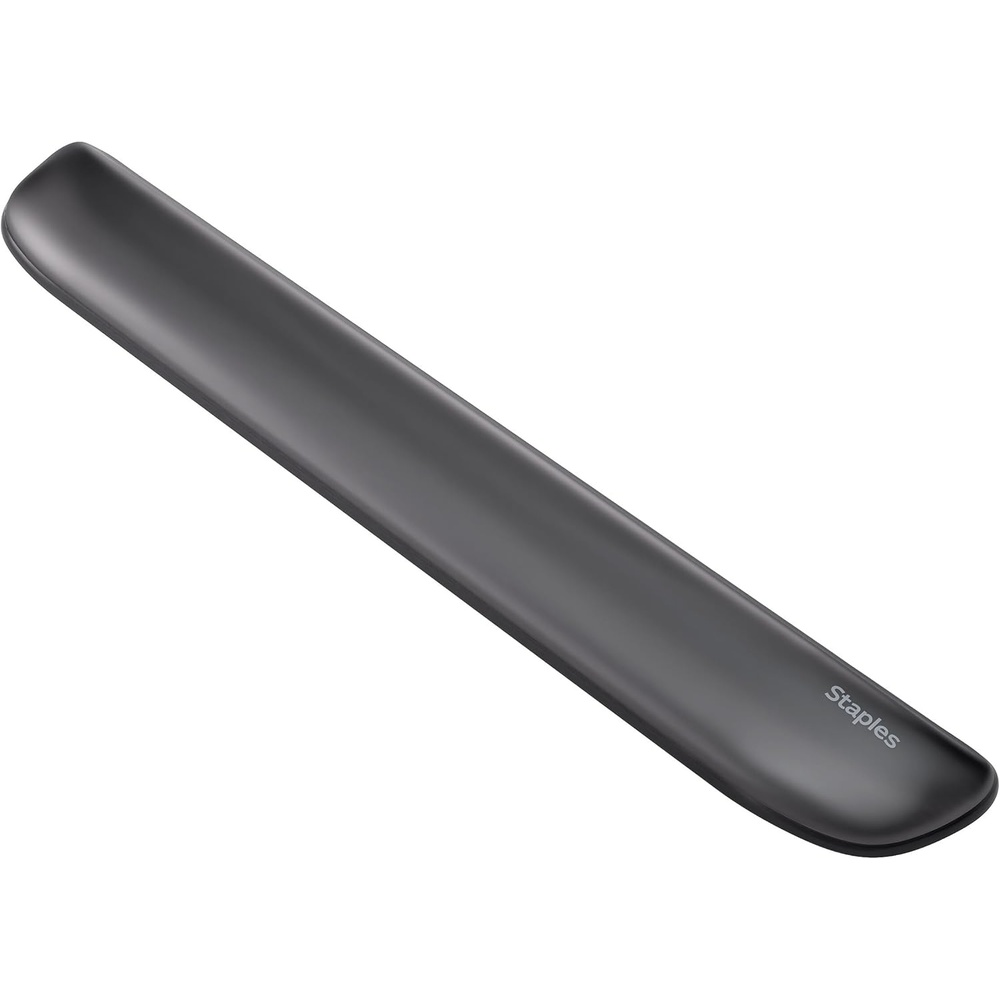 image:imageSTAPLES Gel Keyboard Wrist Rest Ergonomic NonSlip Wrist Support Cushion for Comfortable Typing Durable GelFilled Design Black CrystalBlack