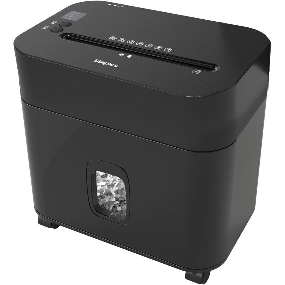 image:imageStaples 20Sheet MicroCut Paper Shredder HighSecurity Document amp Credit Card Shredding for Offices Black12 Sheet Wide
