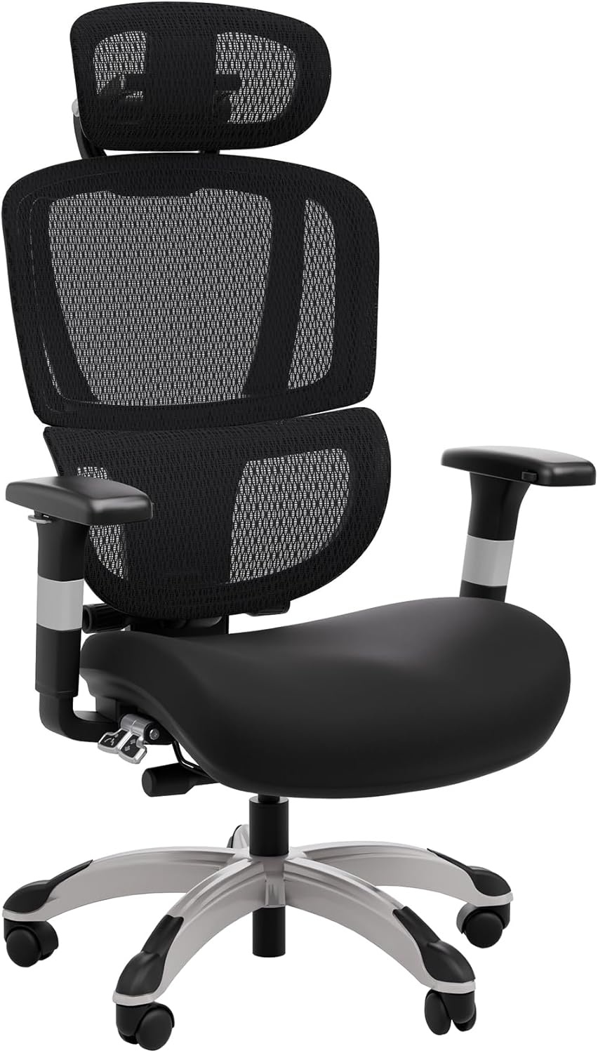 image:imageSTAPLES Ergonomic Task Chair Mesh Ergonomic Lumbar Support Swivel GrayBlack