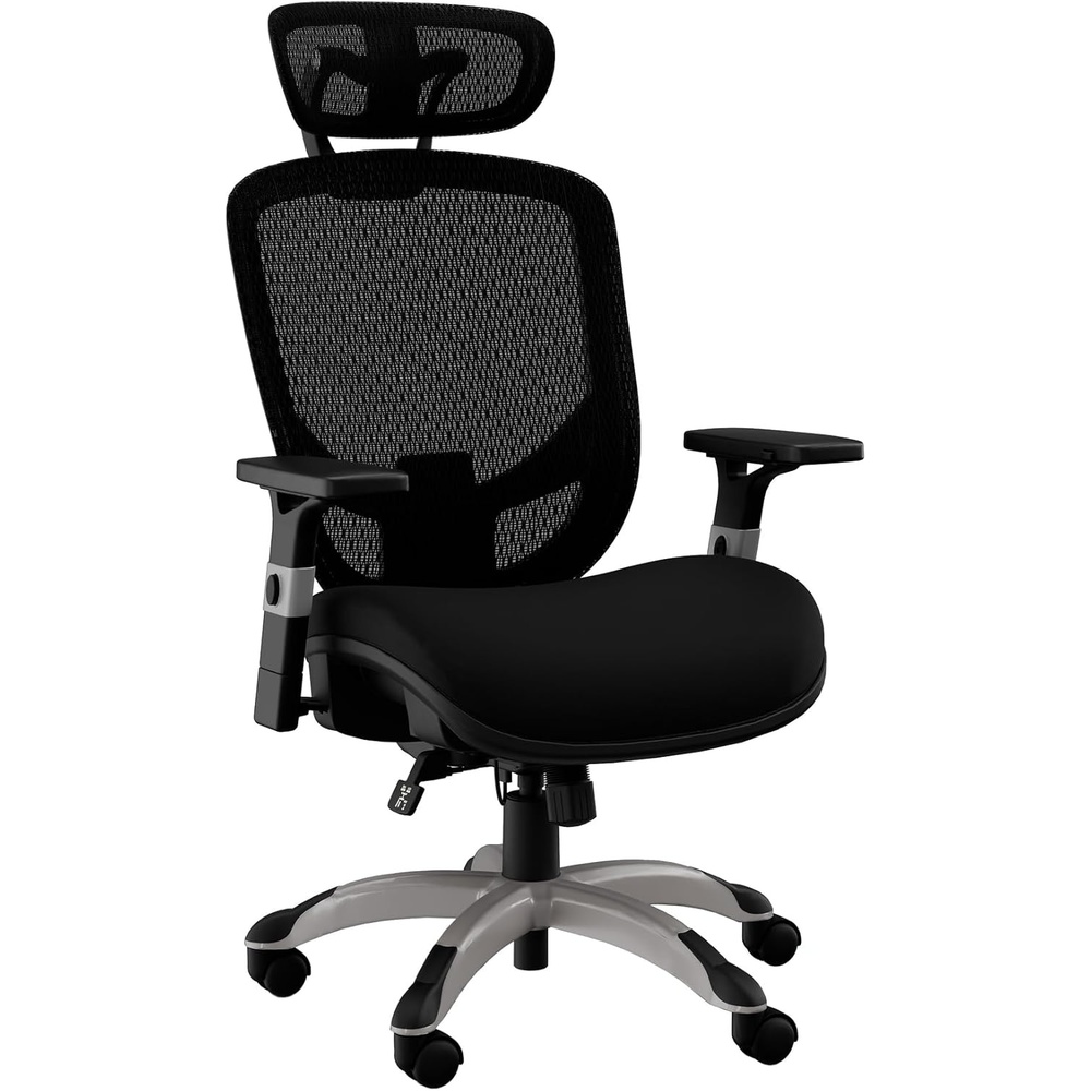 image:imageSTAPLES Ergonomic Task Chair Mesh Ergonomic Lumbar Support Swivel GrayBlack
