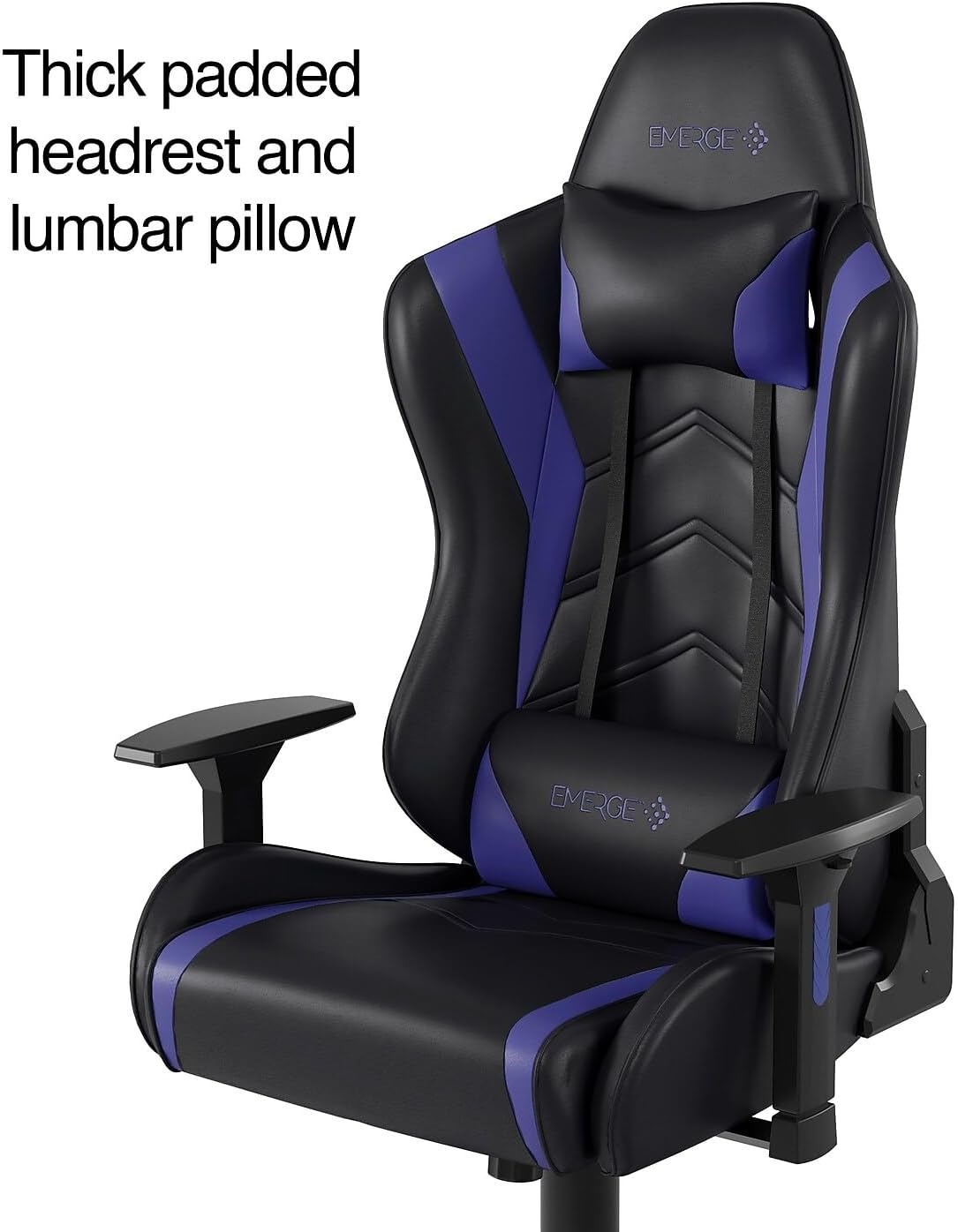 image:imageSTAPLES Emerge Vartan Gaming Chair Ergonomic Adjustable Height Swivel BlueBlue