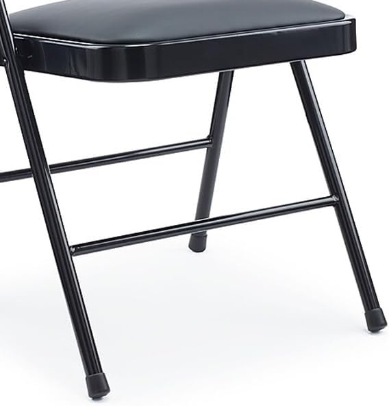 image:imageSTAPLES Folding amp Stacking Chair Faux Leather Black 8Pack