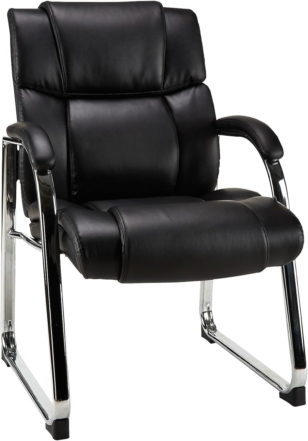 image:imageSTAPLES Guest amp Reception Chair Faux Leather Black 2Pack