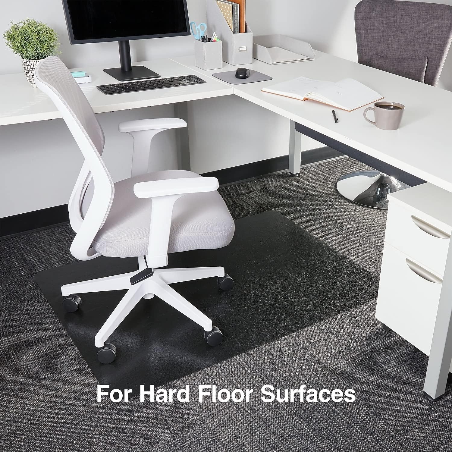 image:imageStaples 36Inch X 48Inch Wood Veneer Style Chair Mat for Hard Floors CherryBlack
