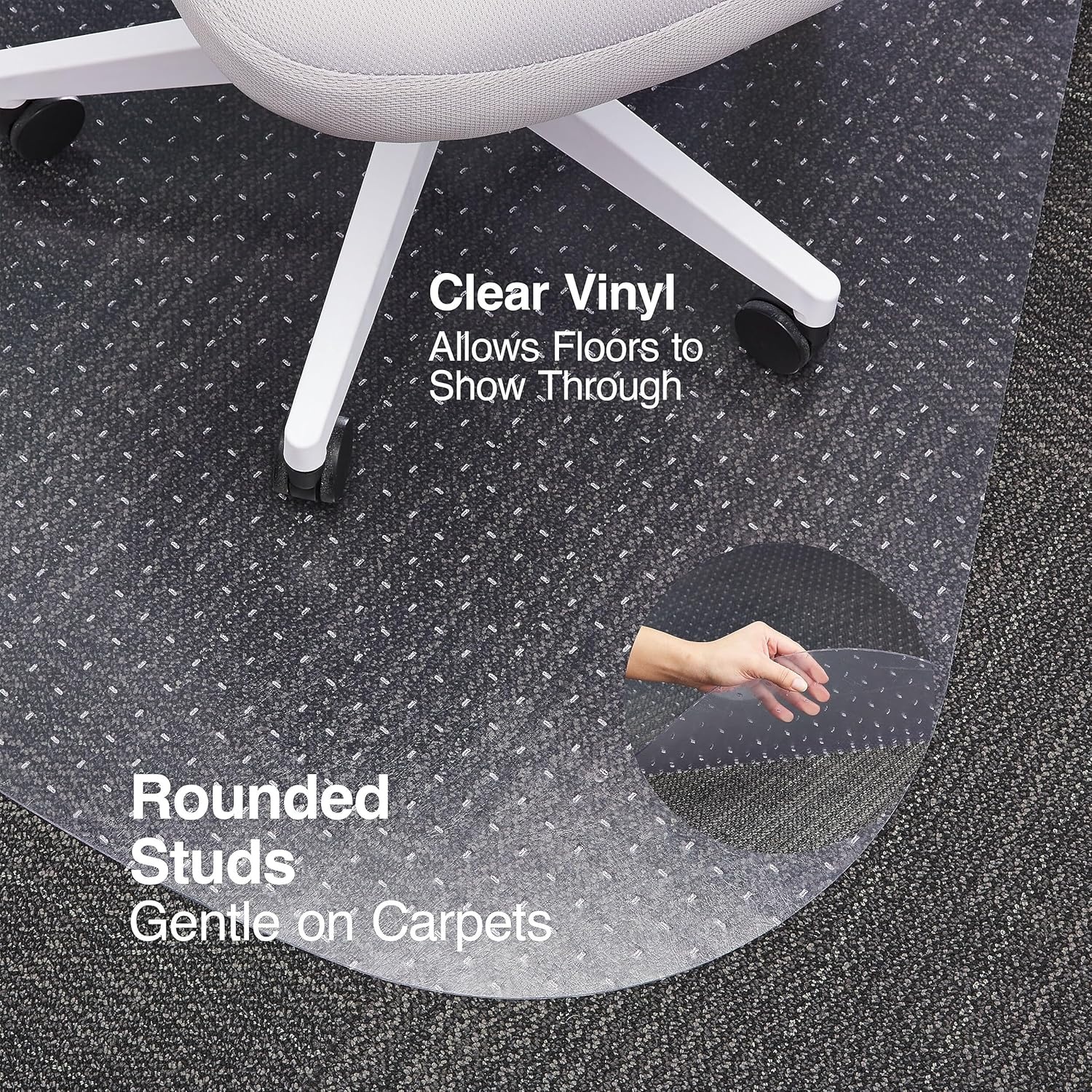 image:imageStaples Carpet Chair Mat MediumPile Clear 20237CC54 x 60