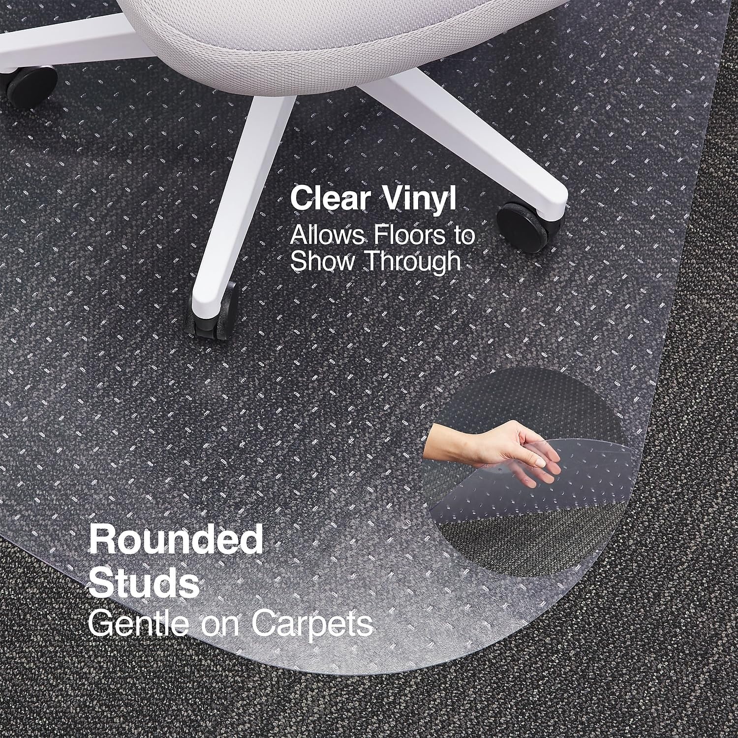 image:imageStaples Carpet Chair Mat MediumPile Clear 20237CC66 x 60
