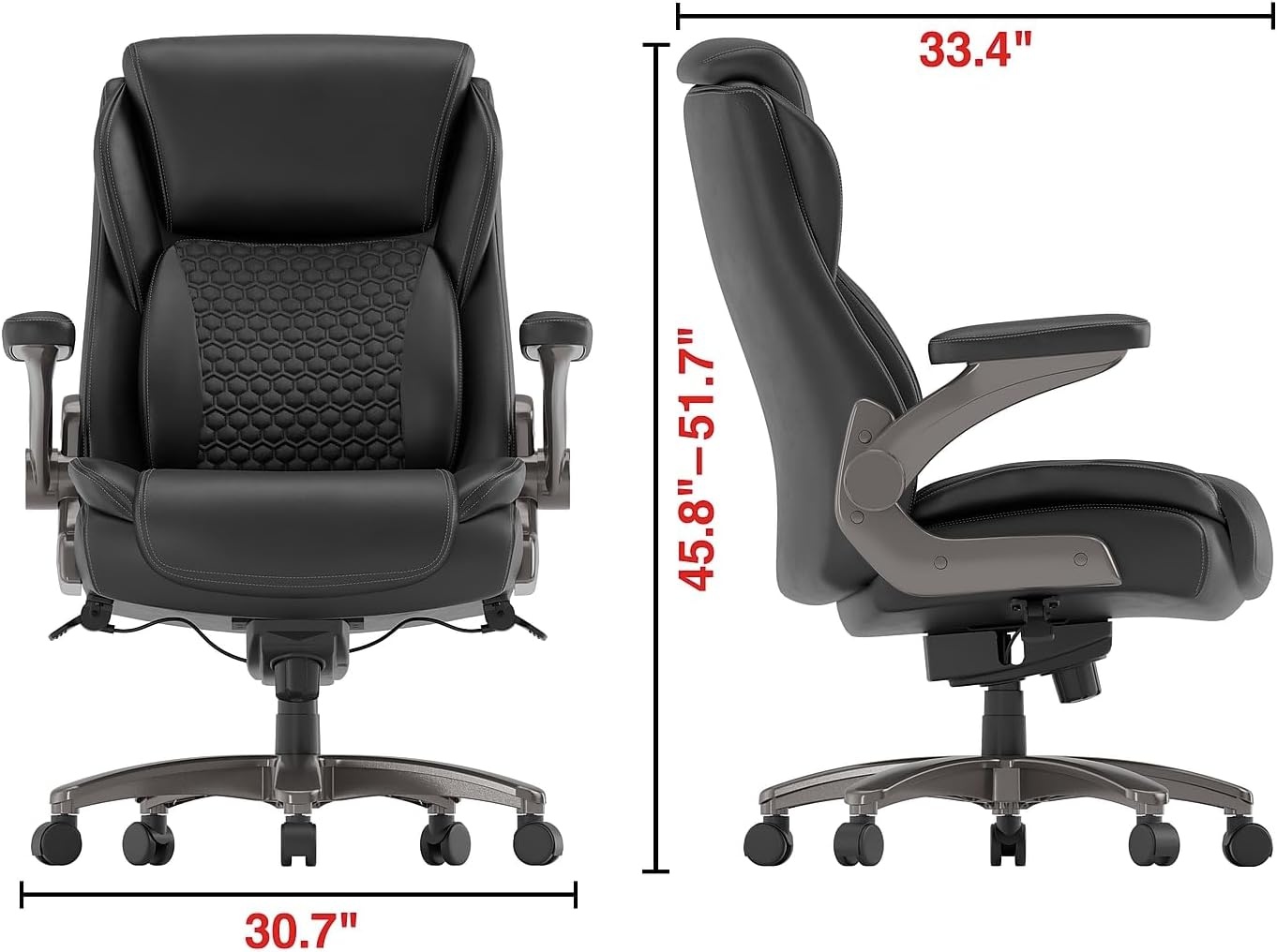 image:imageStaples Randolph Ergonomic Bonded Leather Executive Big amp Tall Chair 400 lb Capacity Black