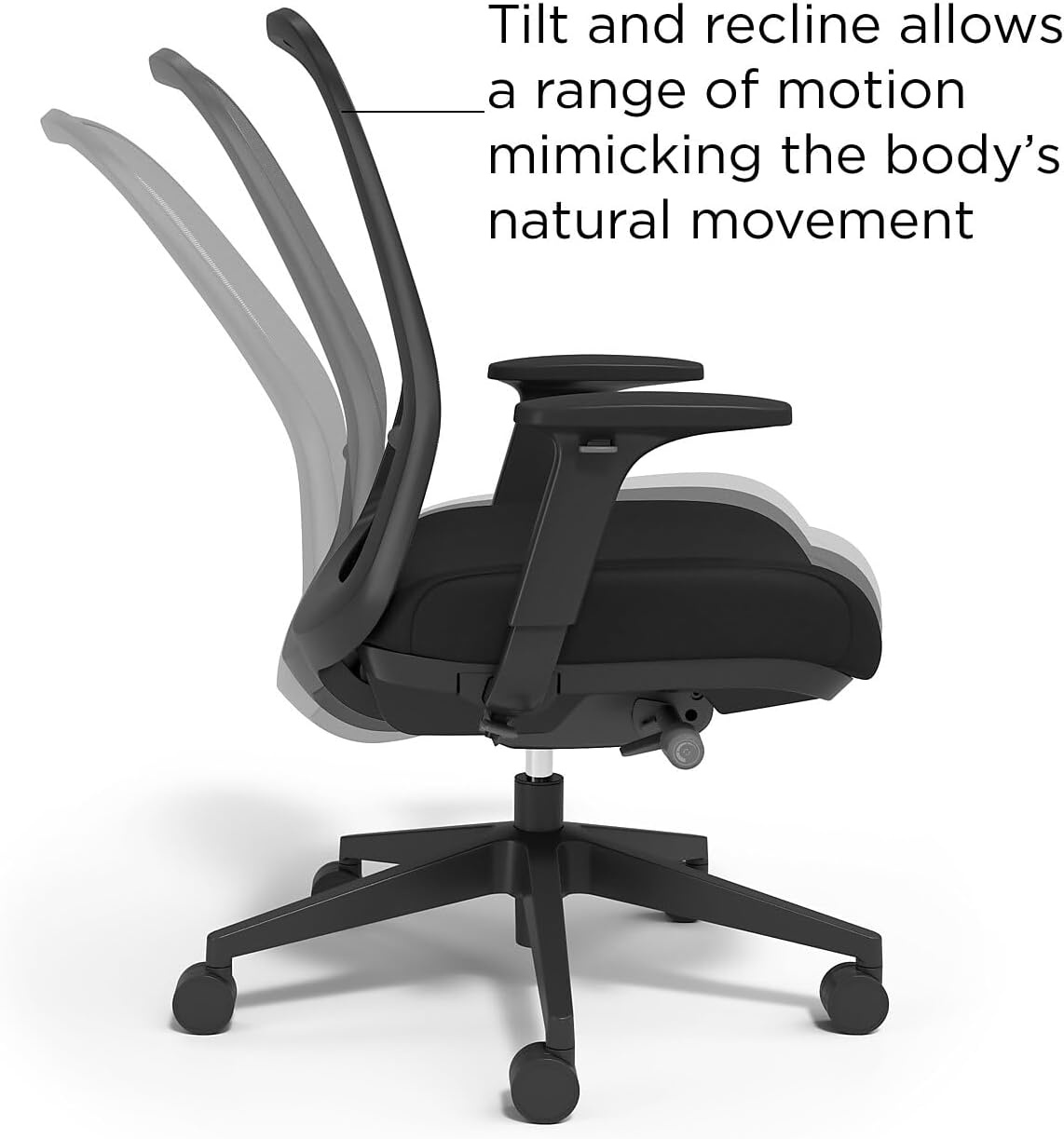 image:imageWorkplace 20 Ergonomic Task Chair Mesh Ergonomic Lumbar Support Adjustable Height BlackFabric