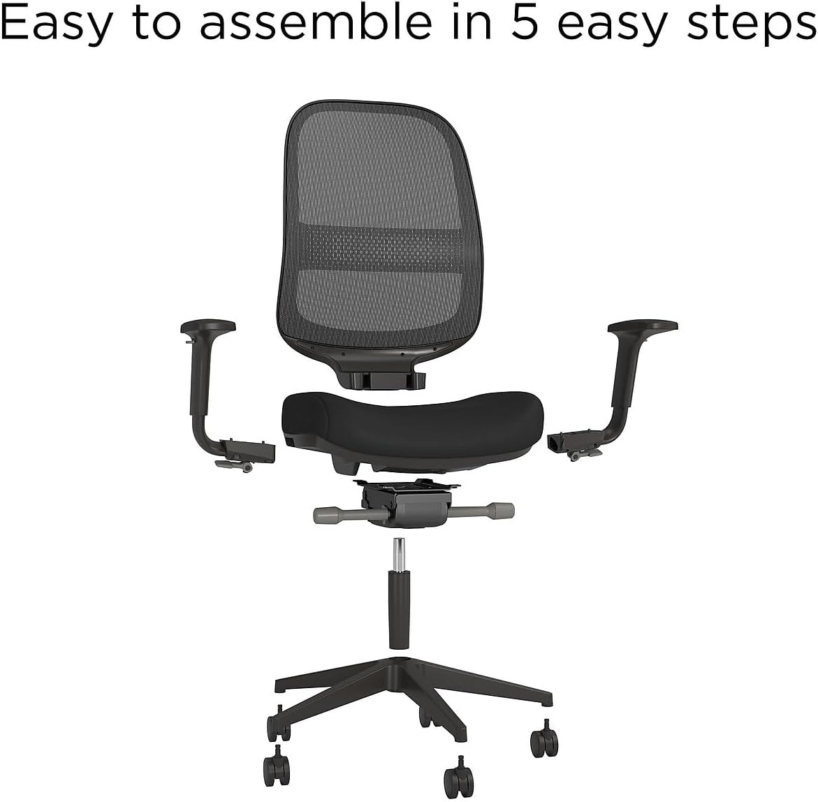 image:imageWorkplace 20 Ergonomic Task Chair Mesh Ergonomic Lumbar Support Adjustable Height BlackFabric