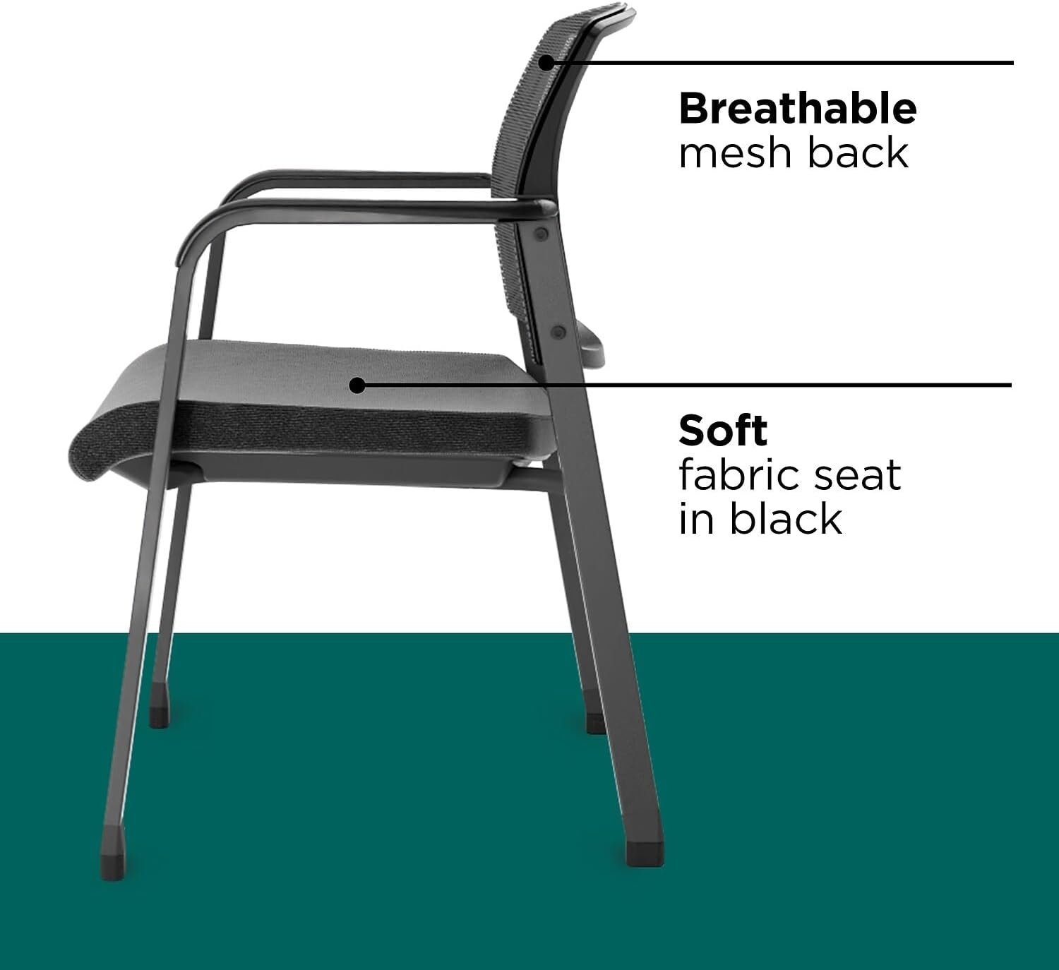 image:imageWorkplace 20 Guest amp Reception Chair Mesh Stackable BlackFabric