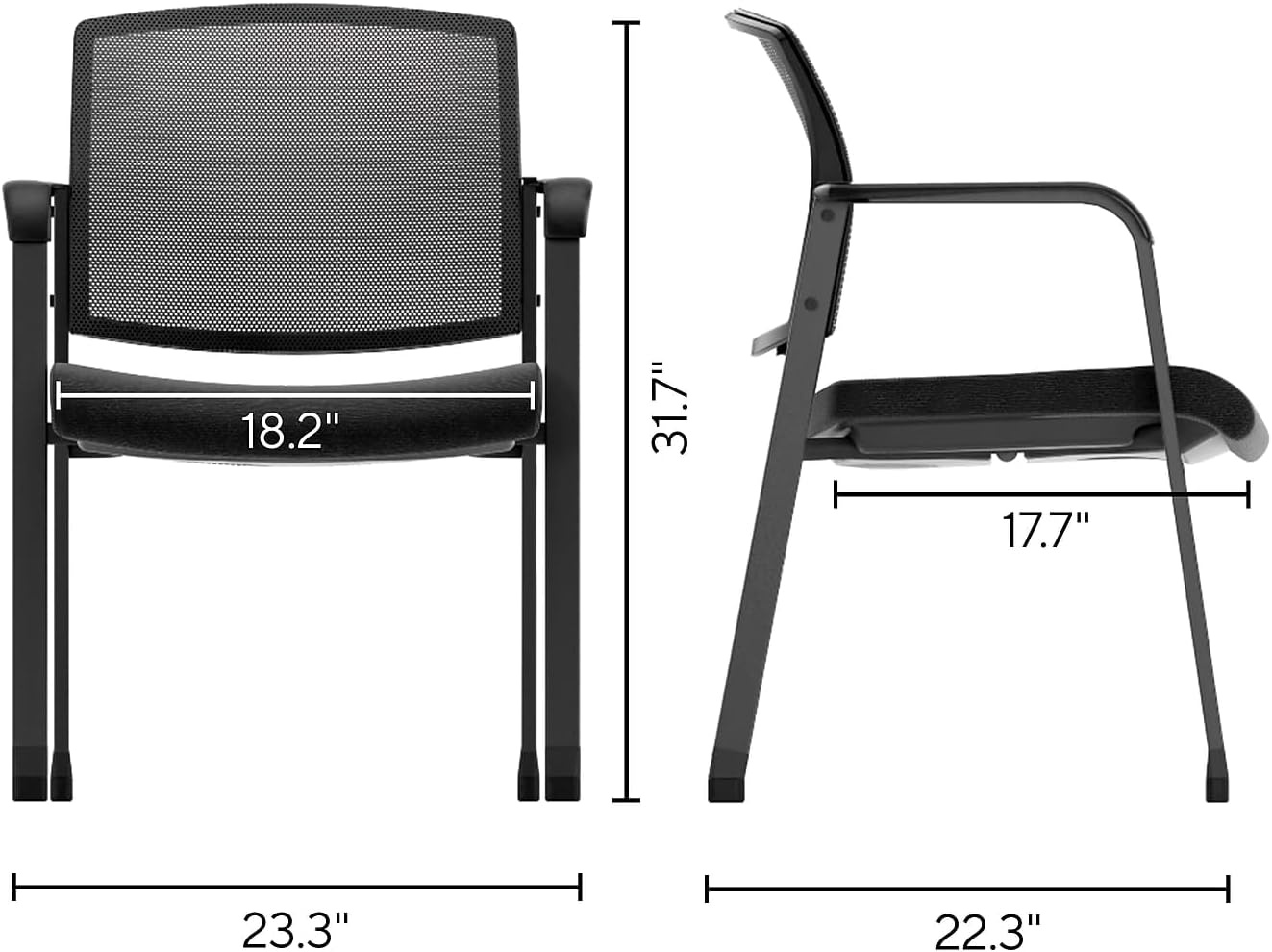 image:imageWorkplace 20 Guest amp Reception Chair Mesh Stackable BlackFabric