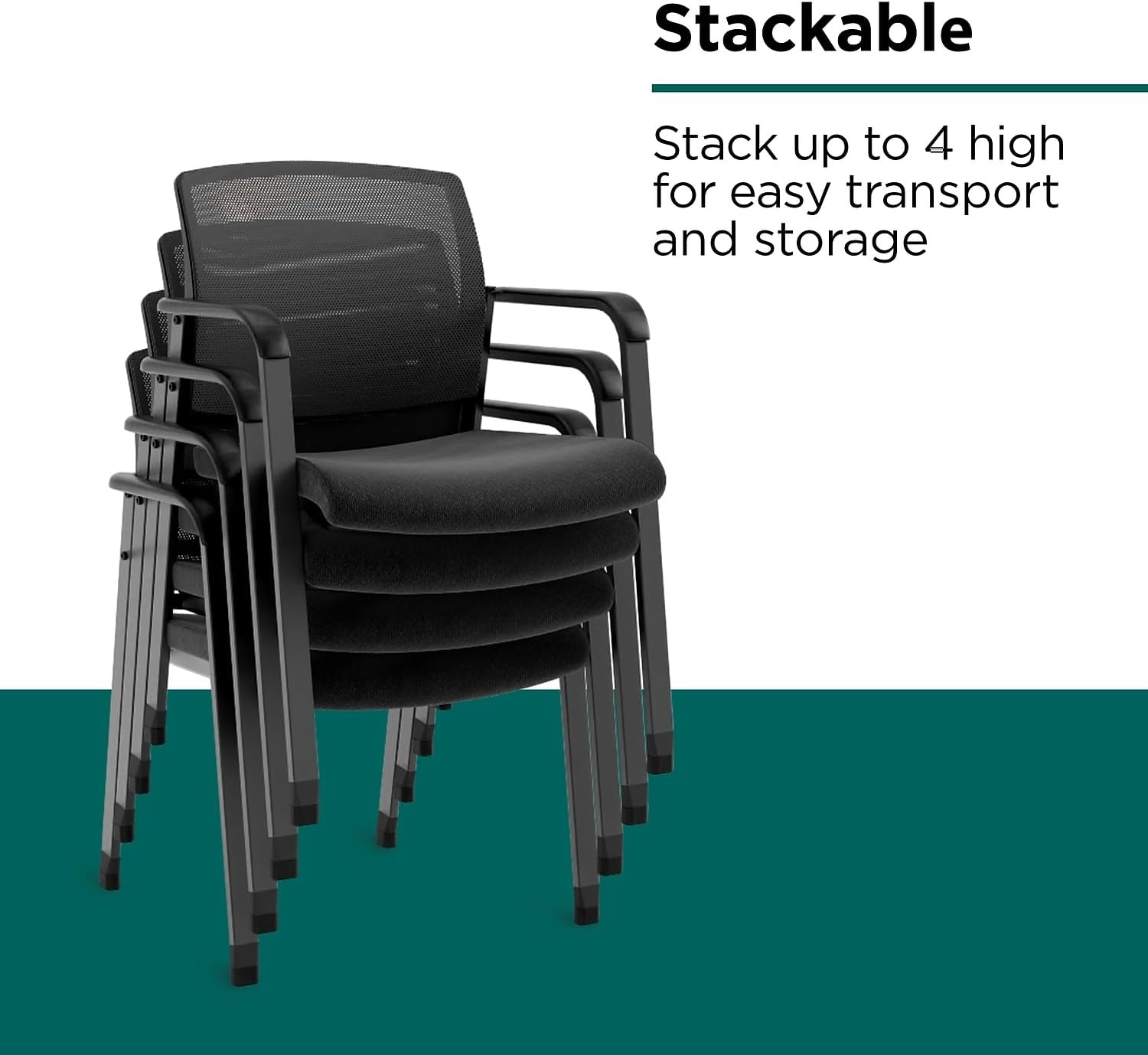 image:imageWorkplace 20 Guest amp Reception Chair Mesh Stackable BlackFabric