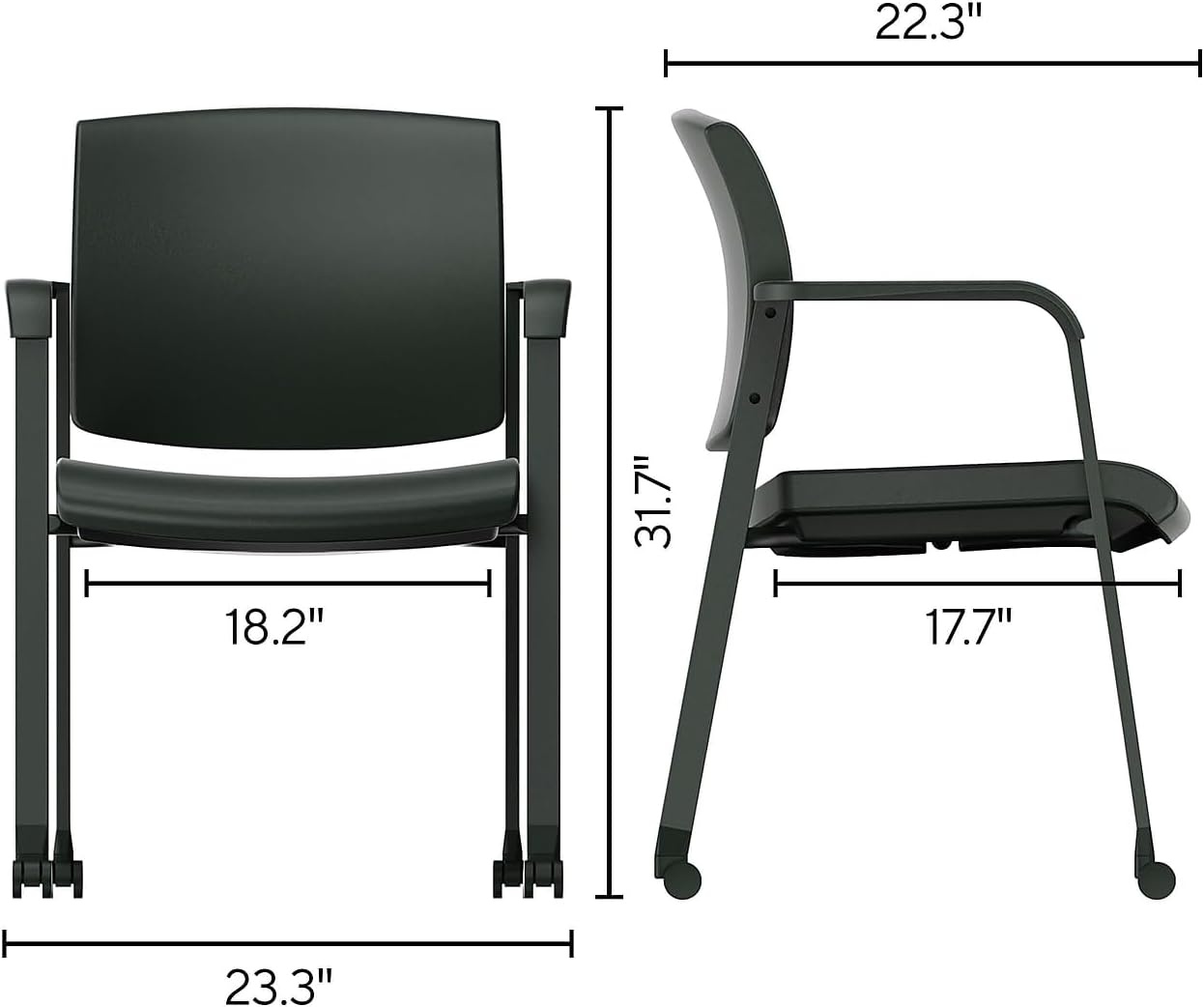 image:imageWorkplace 20 Guest amp Reception Chair Mesh Stackable BlackPoly