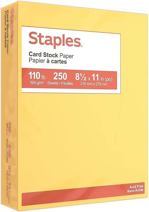 image:imageStaples Cardstock Paper 110 lbs 85Inch x 11Inch Ivory 250Pack For Office School amp HomeCanary Yellow