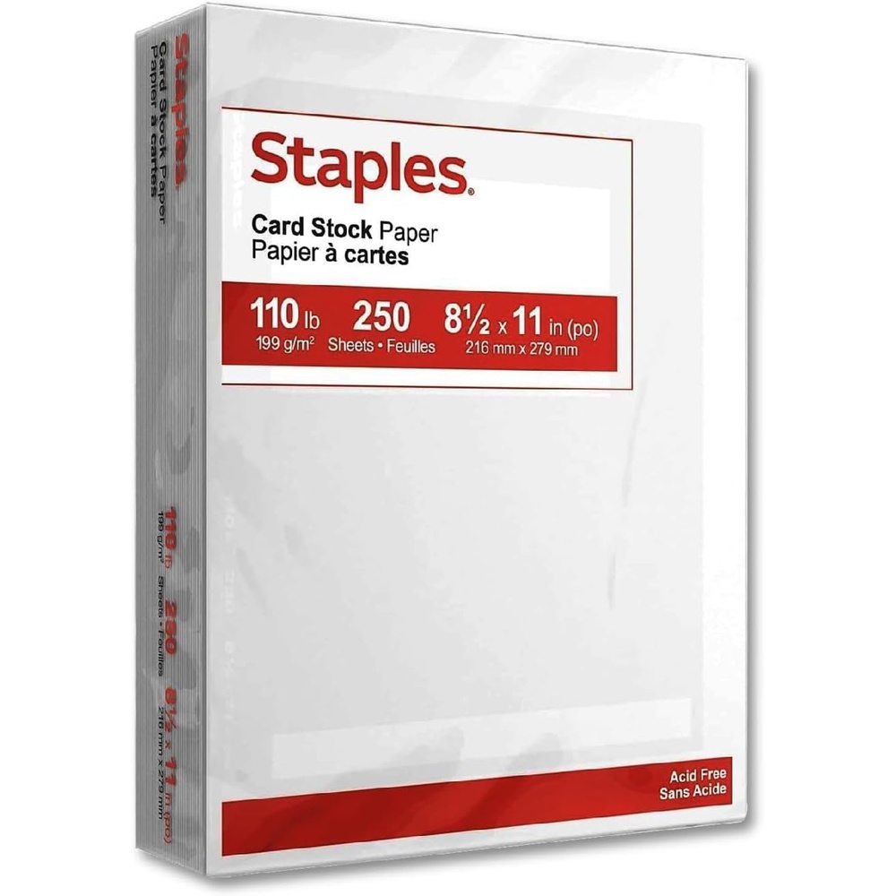image:imageStaples Cardstock Paper 110 lbs 85Inch x 11Inch Ivory 250Pack For Office School amp HomeWhite