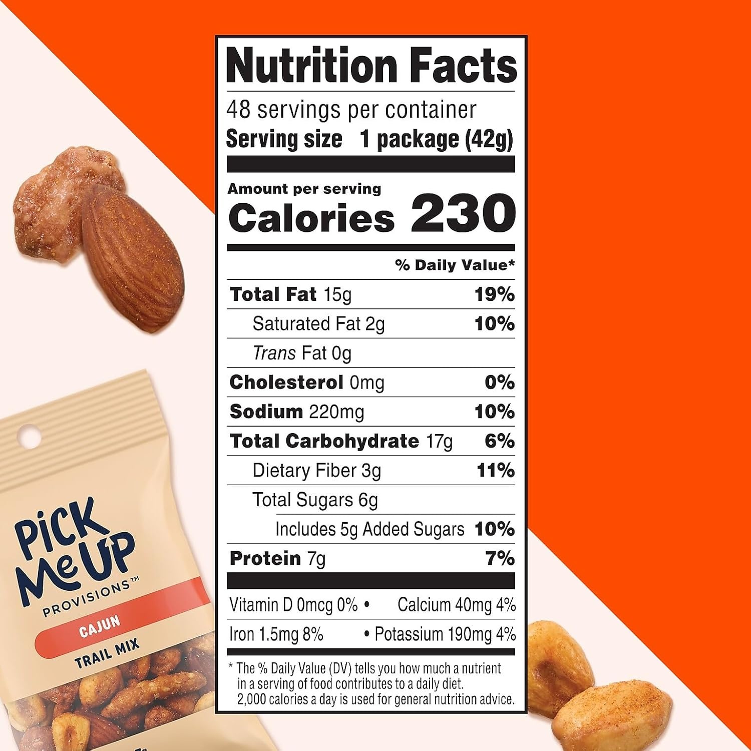 image:imagePick Me Up Provisions Classic Trail Mix 48 SingleServe Bags HighProtein Snack Perfect for LunchesCajun