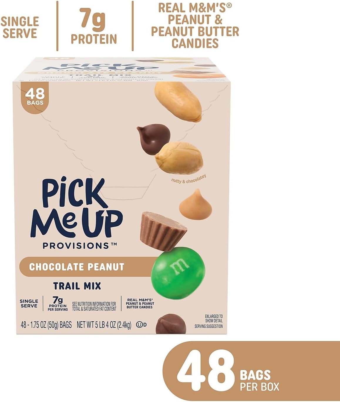 image:imagePick Me Up Provisions Classic Trail Mix 48 SingleServe Bags HighProtein Snack Perfect for LunchesChocolate
