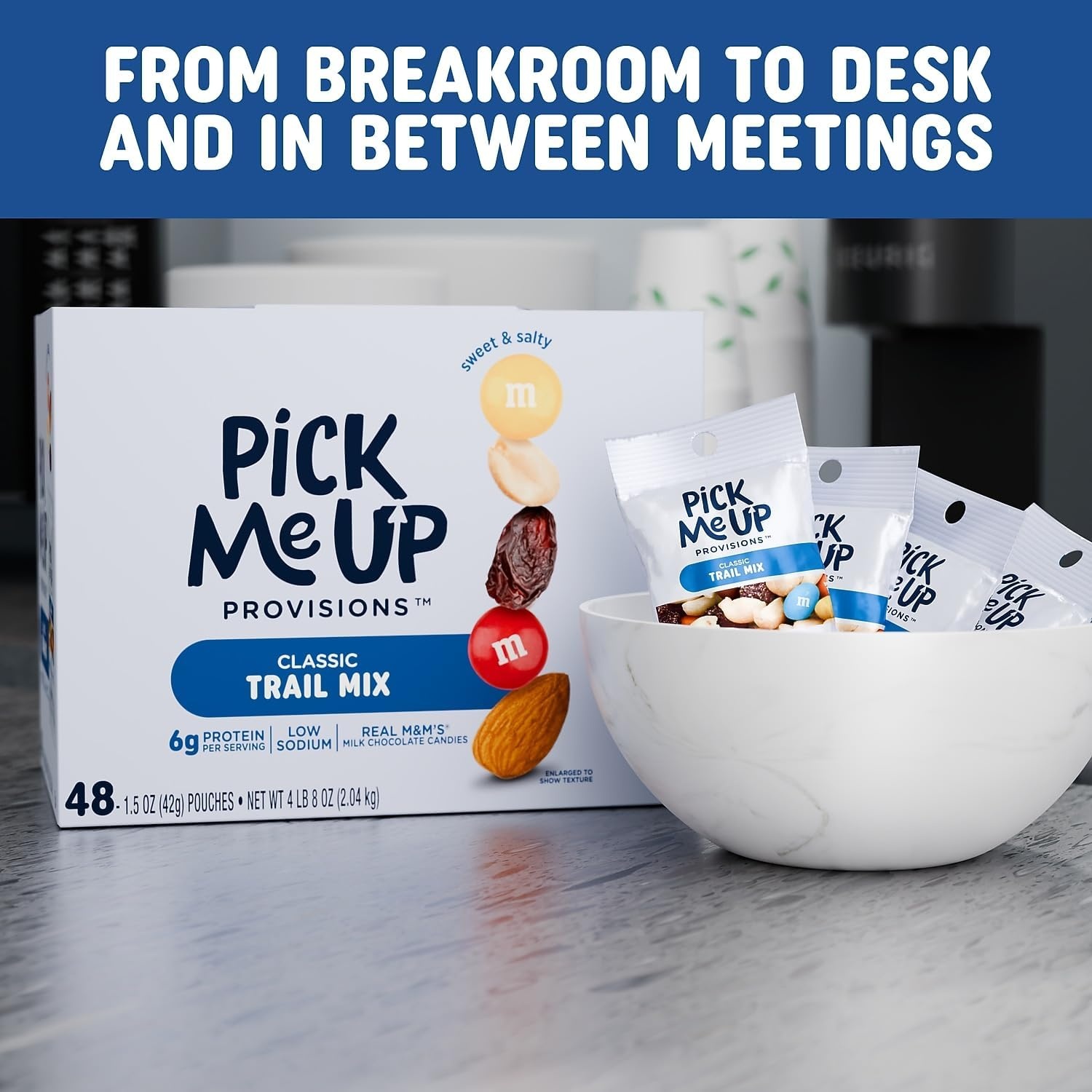 image:imagePick Me Up Provisions Classic Trail Mix 48 SingleServe Bags HighProtein Snack Perfect for LunchesClassic